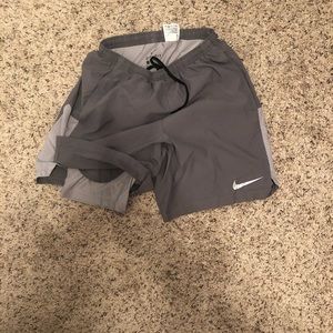 Grey Nike Dri Fit shorts with Compression